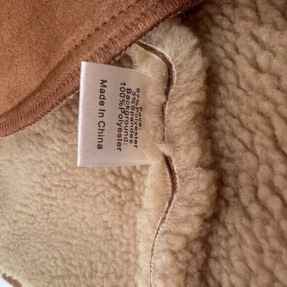 Tuckernuck Stella Shearling Pullover Jacket sz S Small Quarter Zip Camel-Tan NWT - Picture 6 of 7